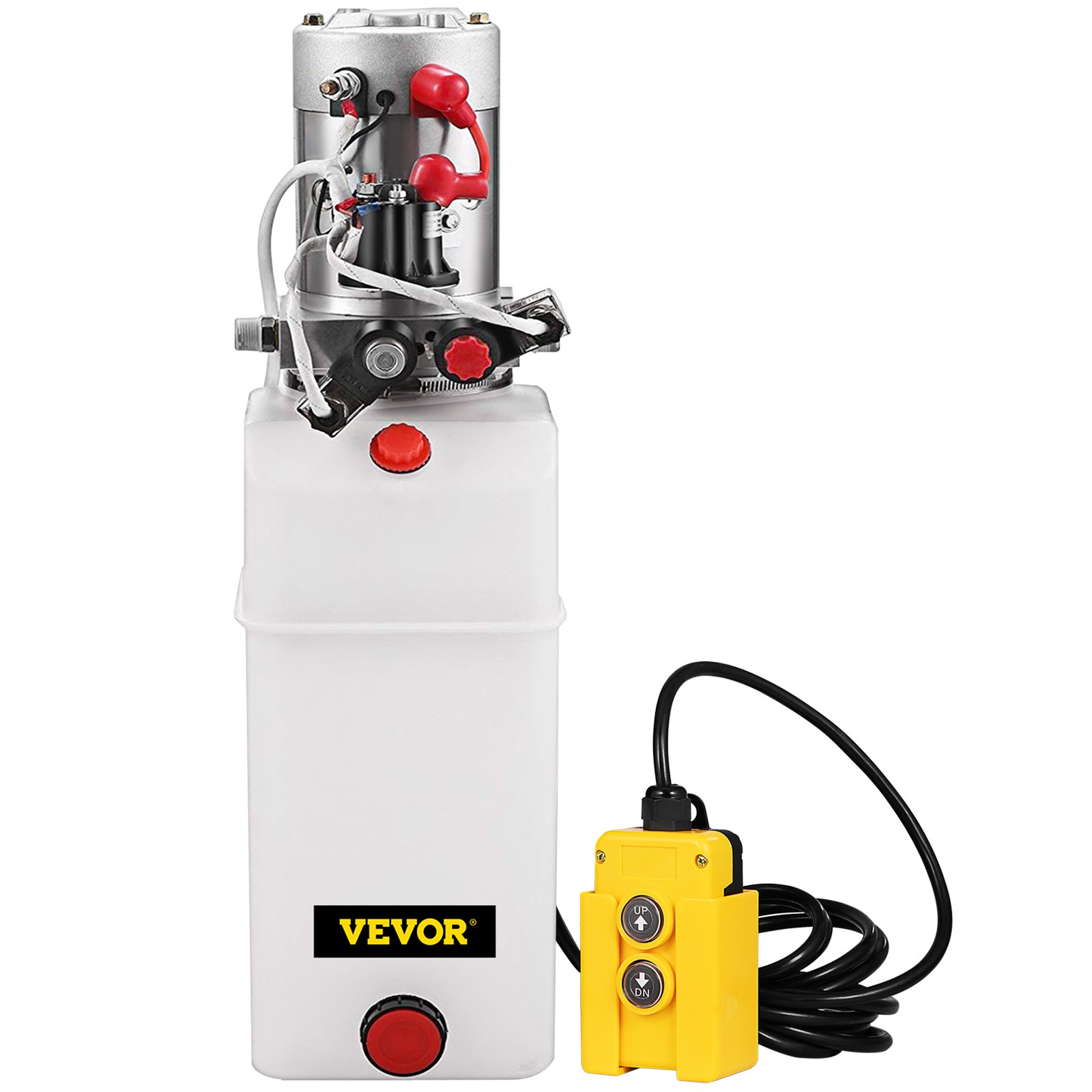 VEVOR Hydraulic Pump10 Quart Hydraulic Power Unit Double Acting Hydraulic Pump Plastic Power Unit for Dump Trailer Car Lifting 12V DC (Plastic, Double Acting Hydraulic Pump)