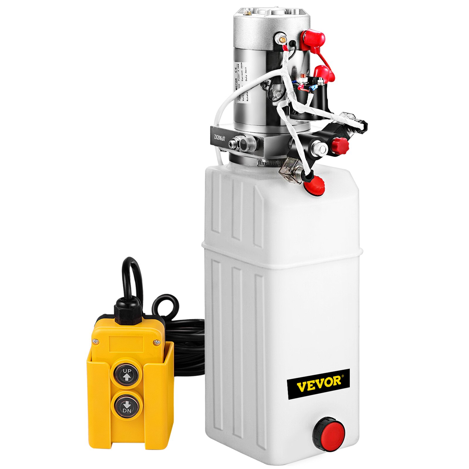 VEVOR Hydraulic Pump10 Quart Hydraulic Power Unit Double Acting Hydraulic Pump Plastic Power Unit for Dump Trailer Car Lifting 12V DC (Plastic, Double Acting Hydraulic Pump)