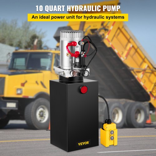 10 Quart Single Acting Hydraulic Pump Dump Trailer Unloading Repair 12v