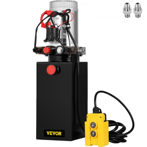 VEVOR Hydraulic Power Unit 10 Quart Hydraulic Pump Double Acting Power Unit Dump Trailer for Dump Trailer Car Lifting 3200 PSI (Steel, 10 Quart/Double Acting)