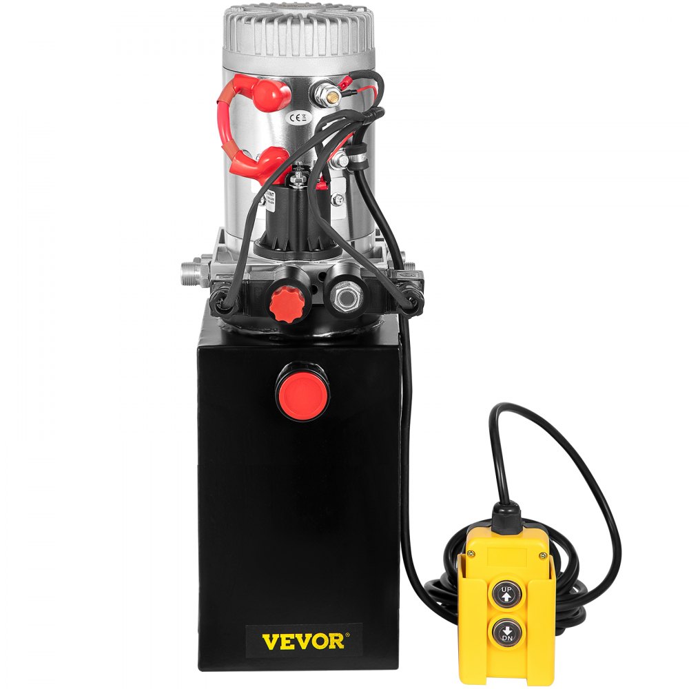 VEVOR Hydraulic Power Unit 10 Quart Hydraulic Pump Double Acting Power Unit Dump Trailer for Dump Trailer Car Lifting 3200 PSI (Steel, 10 Quart/Double Acting)
