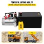 VEVOR Hydraulic Pump 12V DC Double Acting Hydraulic Power Unit 10 Quart Steel Tank Hydraulic Pump Power Unit for Dump Trailer (10 Quart Double Acting Steel)