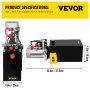 VEVOR Hydraulic Pump 12V DC Double Acting Hydraulic Power Unit 10 Quart Steel Tank Hydraulic Pump Power Unit for Dump Trailer (10 Quart Double Acting Steel)