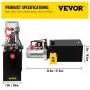 VEVOR Hydraulic Power Unit 10 Quart Hydraulic Pump Double Acting Power Unit Dump Trailer for Dump Trailer Car Lifting 3200 PSI (Steel, 10 Quart/Double Acting)