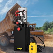 VEVOR Hydraulic Power Unit 10 Quart Hydraulic Pump Double Acting Steel Power Unit Dump Trailer for Dump Trailer Car Lifting 3200 PSI