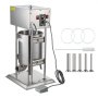 Komerční automatický stroj na výrobu uzenin VEVOR Elektrický potravinářský stroj z nerezové oceli 10 l 22 lb Stroj na plnění uzenin vertikální se 4 plnicími nálevkami