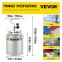 VEVOR Commercial Paint Pressure Tank 2.5 Gallons Pressure Pot Tank 10L Pressure Paint Pot Feed Spray Gun 1.5mm Nozzle Paint Sprayer for 10L Capacity Painting