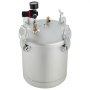 VEVOR paint tank with pressure gauge and secure locking clamps.