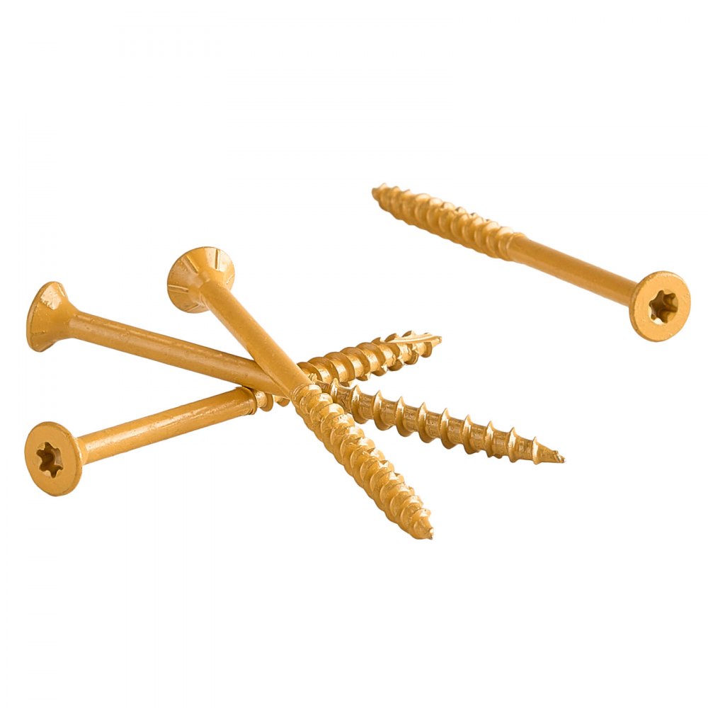 VEVOR Wood Screws 350 PCS, #10 x 3-Inch Anti-Rust Coated, Exterior Deck Screw Torx/T25 Star Drive, Metal Rust-Resistant Outdoor Decking Screws with 2 Screw Connectors, for Decking Fencing Framing