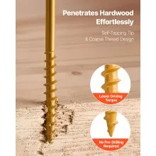 #10 Wood Screws Anti-Rust 3-Inch Outdoor Deck Screws 350PCS T25/Torx Star Drive