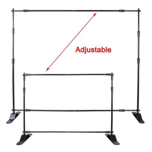 VEVOR 8' Display Backdrop Banner Stand Adjustable Telescopic Lightweight Trade Show Wall Exhibitor