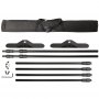 VEVOR backdrop banner stand components with black carrying bag.