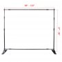 adjustable VEVOR backdrop banner stand with dimensions 66"-120" width and 37"-96" height.