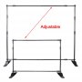 VEVOR backdrop banner stand with adjustable height and sturdy base.