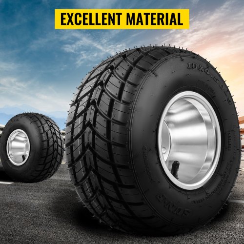 VEVOR Go Kart Tires and Rims, 2pcs Front Tires Rims, Go Cart Wheels and Tires 10"x 4.50" Front, HUB- Rim Fit Bolt Pattern 58 mm/2.28 inch with 3 Holes for Go Kart, Drift Trike, Buggy
