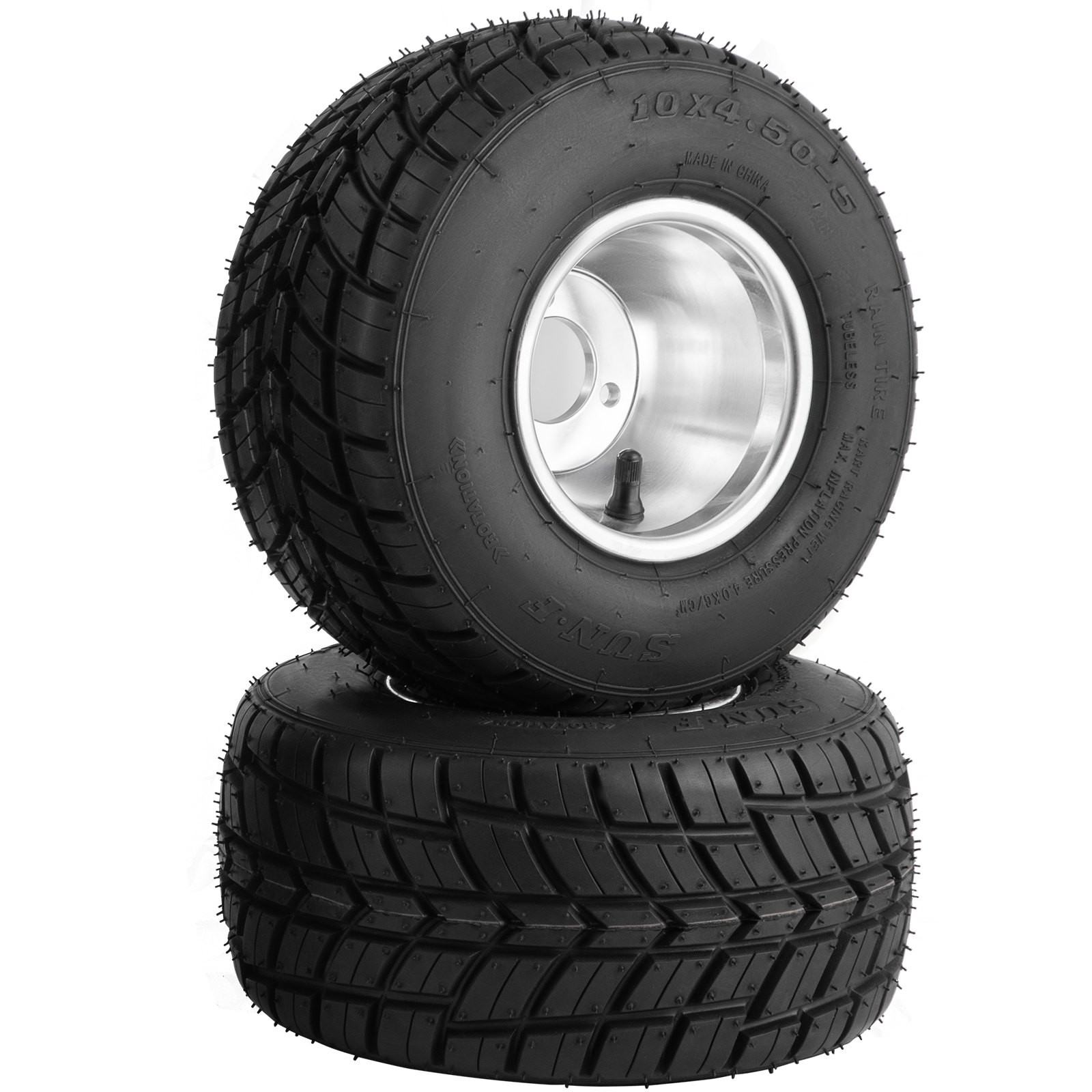VEVOR Go Kart Wheels Rain Tires Radio Flyer Wagon Tires 10x4.5-5 Front Tires