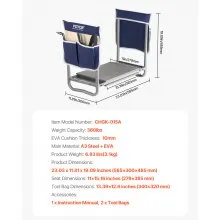 Garden Kneeler 11" EVA Pad 2 in 1 Folding Garden Stool Heavy Duty Garden Bench