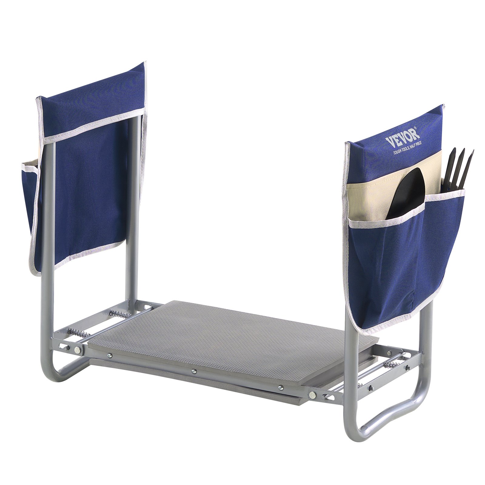 VEVOR Garden Kneeler and Seat, 11 in Wide Kneeling Pad, Heavy Duty Garden Kneeling Stool, Folding Garden Seat with 2 Tool Bags, Relieve Knee & Back Pain, Non-Slip Garden Bench for Women Grandparents