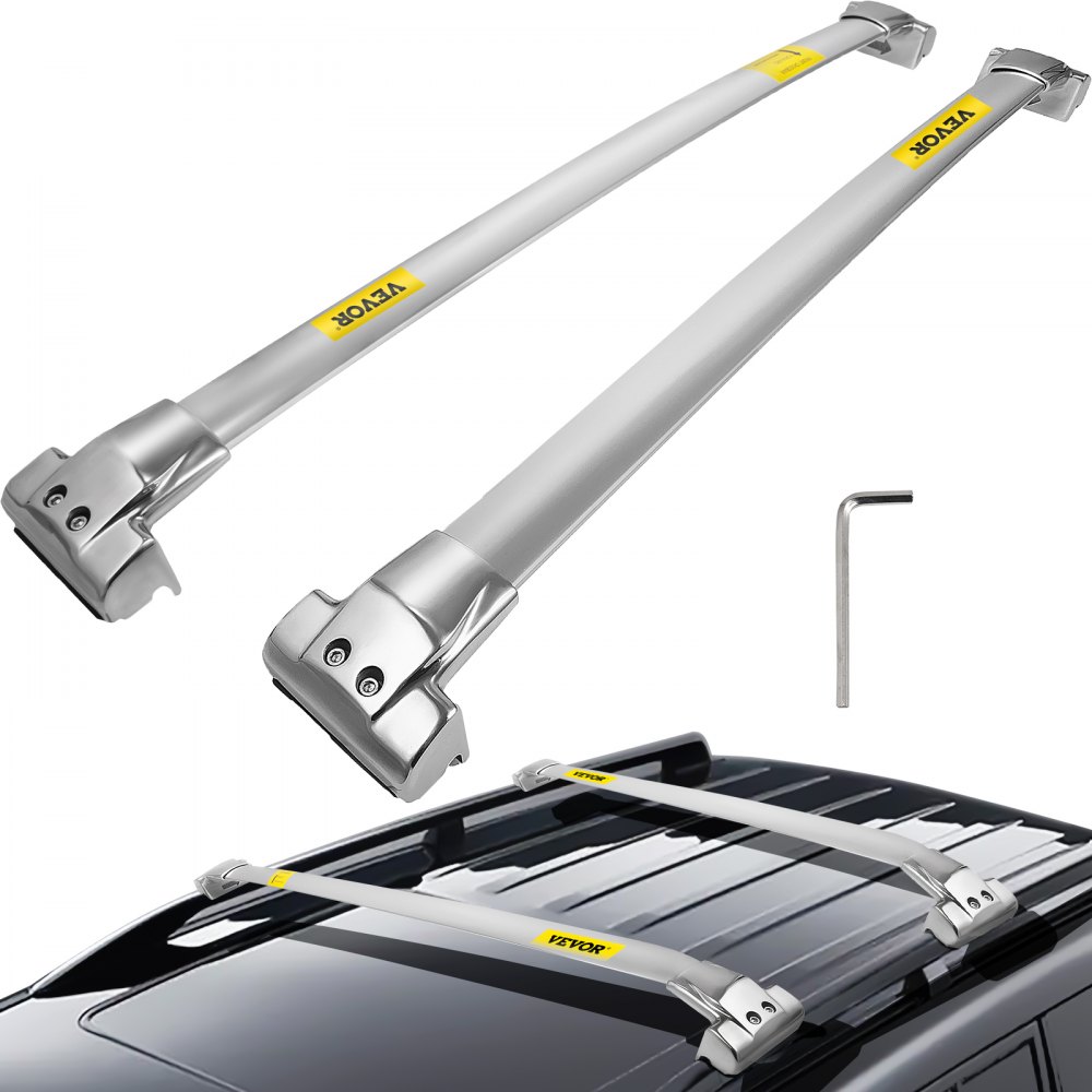VEVOR Roof Rack Rail Compatible with Jeep Grand Cherokee 2011-2021 Cross Bar Silver Set Carrier Baggage Top Luggage Pair Durable Storage Cross Bar Roof Rails Stainless Steel
