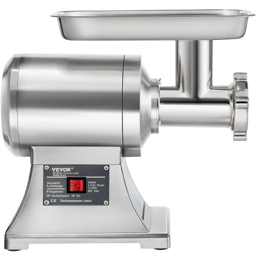 VEVOR Commercial Meat Grinder,550LB/h 1100W Electric Sausage Stuffer, 220 RPM Heavy Duty Stainless Steel Industrial Meat Mincer w/2 Blades, Grinding Plates & Stuffing Tubes