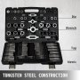 VEVOR Tap and Dies Set 110 delar Tap Dies Set Både SAE tum och metriska storlekar ingår Tungsten Steel Essential gängnings- och omgängningsverktygssats med kompletta tillbehör och förvaringsväska