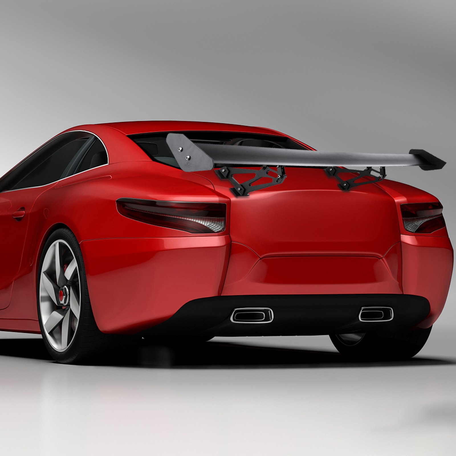 red sports car with VEVOR gt wing car spoiler and sleek rear design.