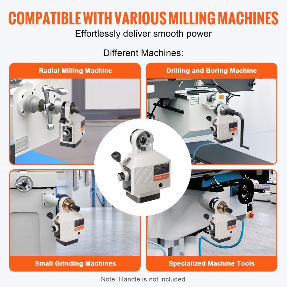 VEVOR Z-Axis Power Feed for Milling Machine, 450 in-lb Torque, 0-200RPM Adjustable Rotate Speed 120V Power Table Feed Mill Feeder, for Bridgeport Some Knee Type Mills with a 5/8" End Shaft Diameter
