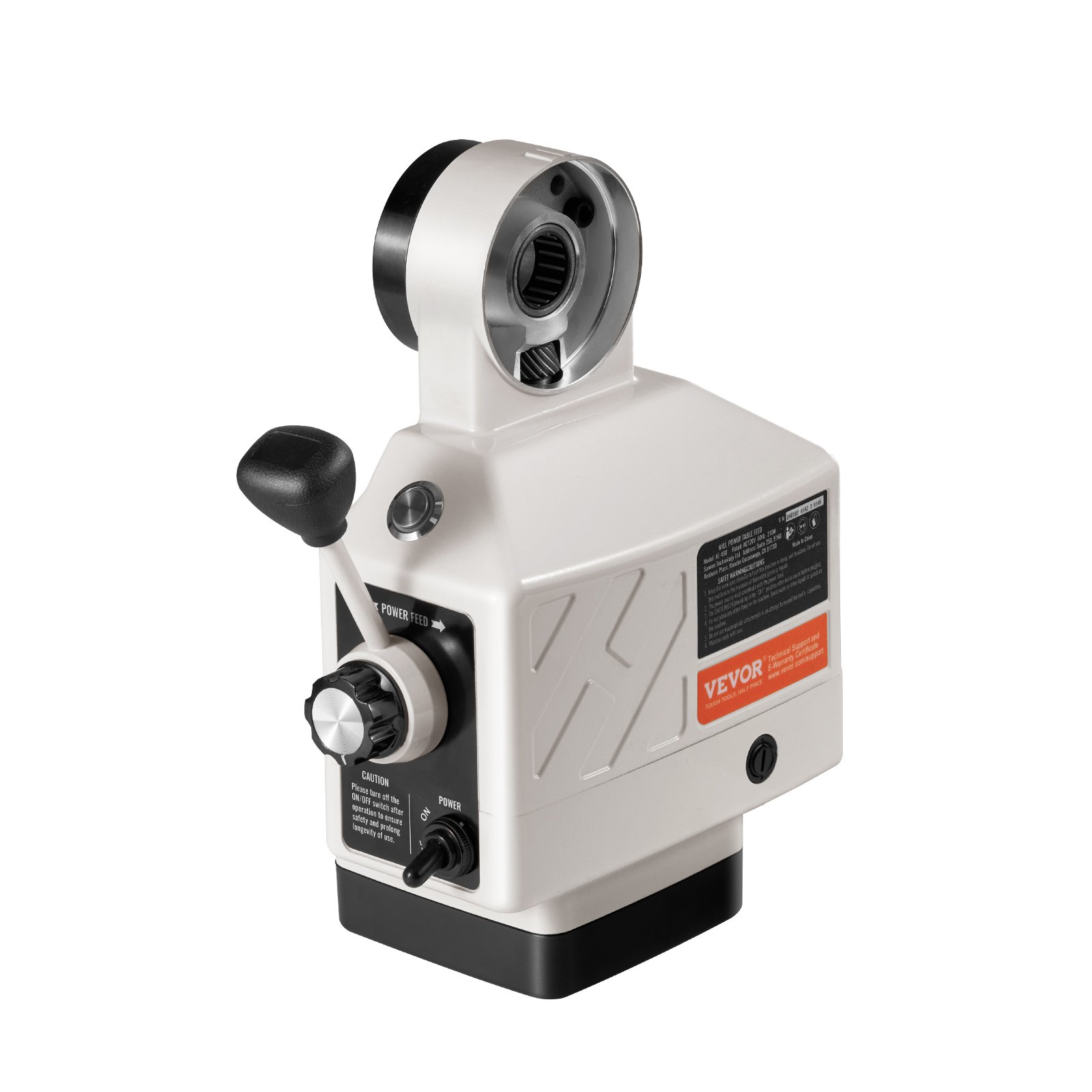 VEVOR Z-Axis Power Feed for Milling Machine, 450 in-lb Torque, 0-200RPM Adjustable Rotate Speed 120V Power Table Feed Mill Feeder, for Bridgeport Some Knee Type Mills with a 5/8" End Shaft Diameter