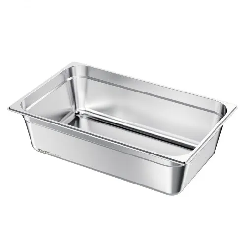 VEVOR 1 Pack Stainless Steam Hotel Pan, Full Size Table Steam Pan, 6 Inch Deep Anti Jam Restaurant Supplies Reusable Rustproof Catering Storage for Home, Party, Restaurant, Hotel, Buffet