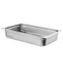 stainless steel VEVOR hotel pan with seamless edges and smooth interior surface.
