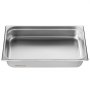 stainless steel VEVOR hotel pan with polished finish, wide edges, and deep basin for professional kitchens.