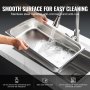 VEVOR Full Size Hotel Pan Steam Table Pan Stainless Steel 4" Deep