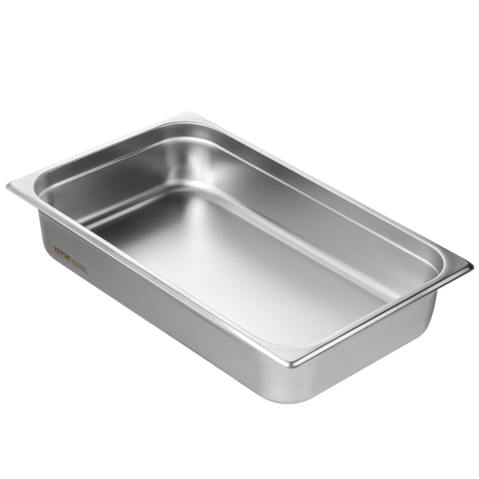 stainless steel VEVOR hotel pan with a smooth finish, ideal for catering and commercial kitchen use.
