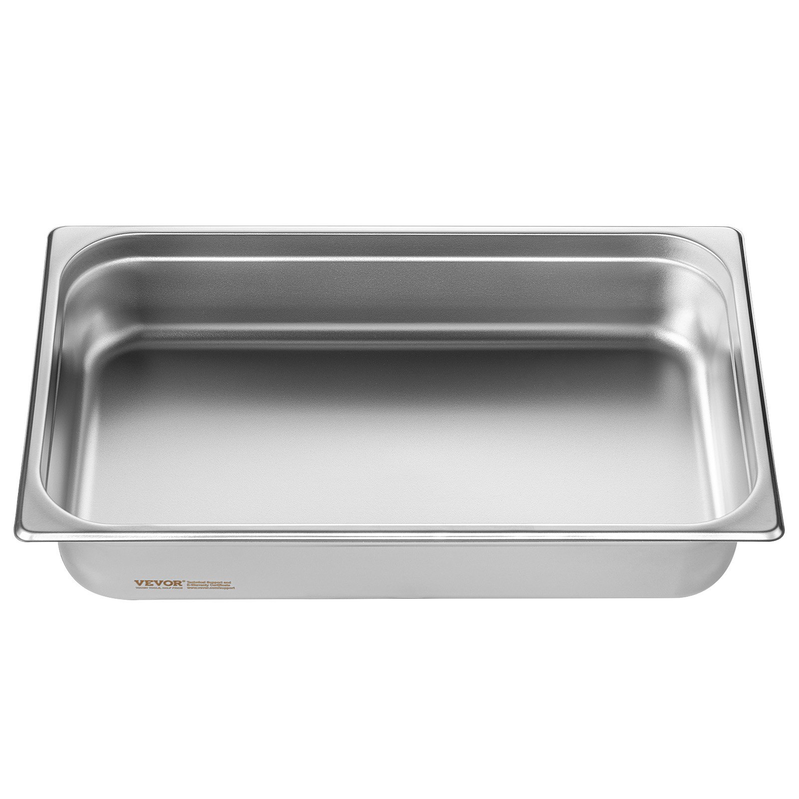 VEVOR 6 Pack Hotel Pans, Full Size Anti-Jam Steam Pan, 0.8mm Thick Stainless Steel Restaurant Steam Table Pan, 4-Inch Deep Commercial Table Pan, Catering Storage Food Pan, for Industrial & Scientific