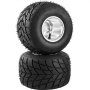VEVOR go kart tires and rims with treaded pattern and shiny metal rims.