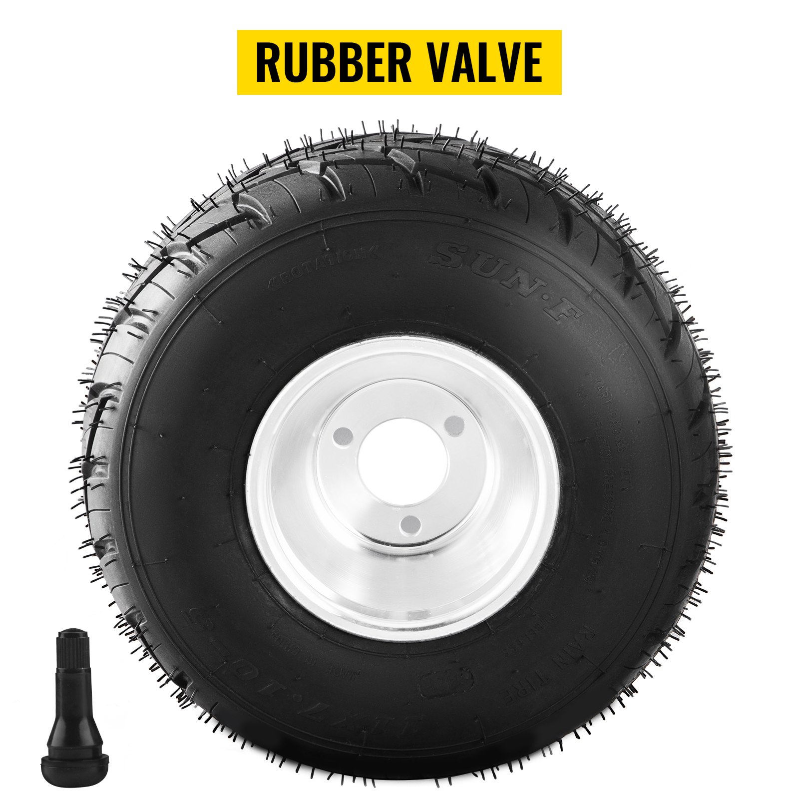 VEVOR go kart tires and rims with rubber valve.