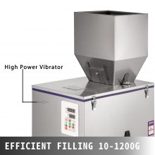VEVOR pulverfyllingsmaskin 10-1200 g pulverpartikkelfyllingsmaskin 10-18 poser/min. Stor autoveiing pulverveiemaskin