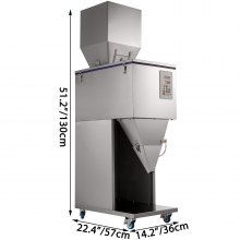 Máquina de enchimento de pó vevor, 10-1200g, máquina de enchimento de partículas de pó, 10-18 sacos/min, grande máquina de pesagem de pó automático
