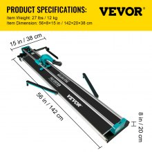 VEVOR Manual Tile Cutter 47"/1200mm Cutting Machine w/ Laser Guide for Ceramic