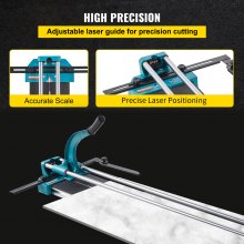 VEVOR Manual Tile Cutter, 48 Inch Ceramic Floor Tile Cutter, All-Steel Frame Cutting Machine, Precise Tile Cutter Tools w/ Laser Guide & Tungsten Carbide Wheel, Large Tile Cutter For Porcelain