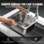 VEVOR 6 Pack 1/2 Size Hotel Pans Steam Table Pan Stainless Steel 6" Deep
