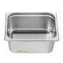 stainless steel VEVOR hotel pan with smooth edges and ample depth for food storage or cooking.