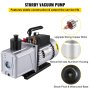 Vacuum Pump Double Stage 12CFM  340 L/min Inlet port 1/4" and 3/8" SAE Ultimate Vacuum 0.3Pa or 15 Microns Power 1HP