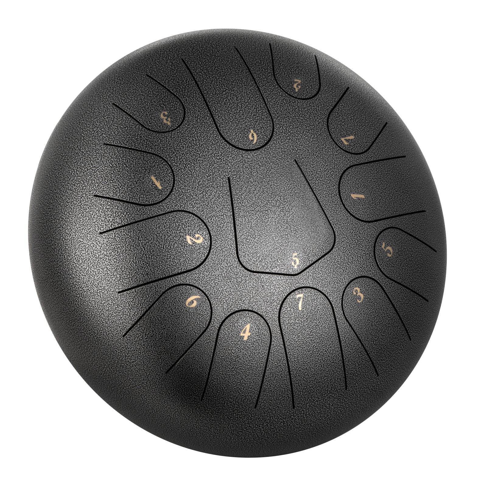VEVOR Steel Drum 13 Notes Percussion Instrument 12 Inches Tongue Drum, Steel Tongue Drum, Steel Drums Instruments With Bag, Book, Mallets, Mallet Bracket, Hang Pan Drum Instrument, Gun-color
