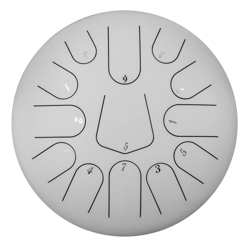 12'' 13 Notes Steel Tongue Drum Handpan Drum White Tank Drum Percussion Beginner