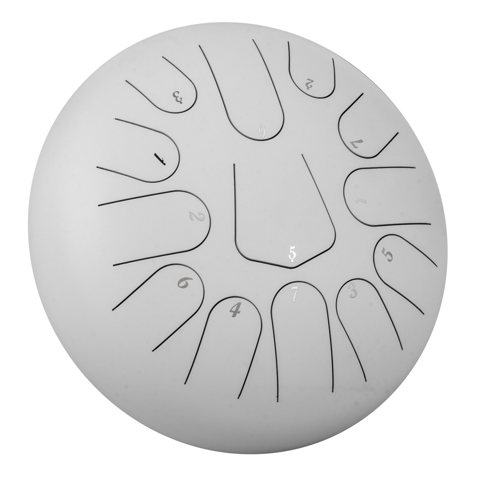 12'' 13 Notes Steel Tongue Drum Handpan Drum White Tank Drum Percussion Beginner
