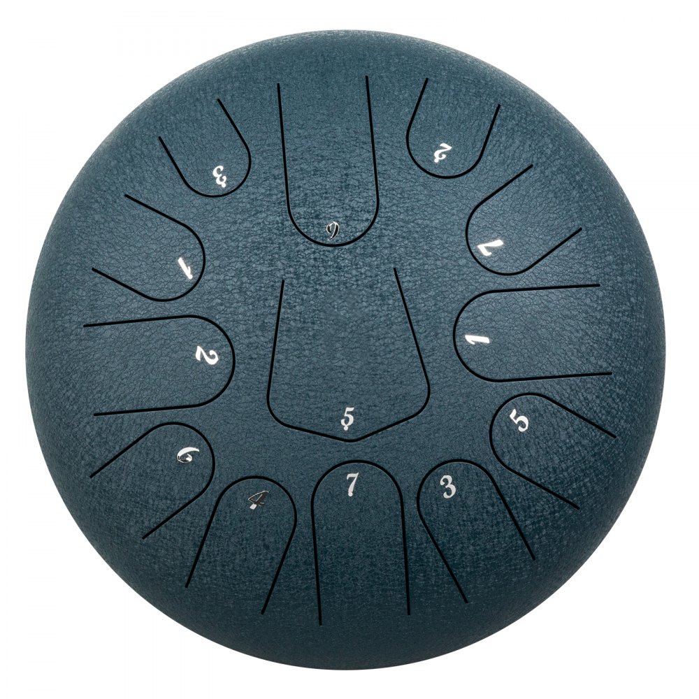 Steel Tongue Drum Percussion Instrument 13 Notes 12 Inches Tongue Drum Navy Blue