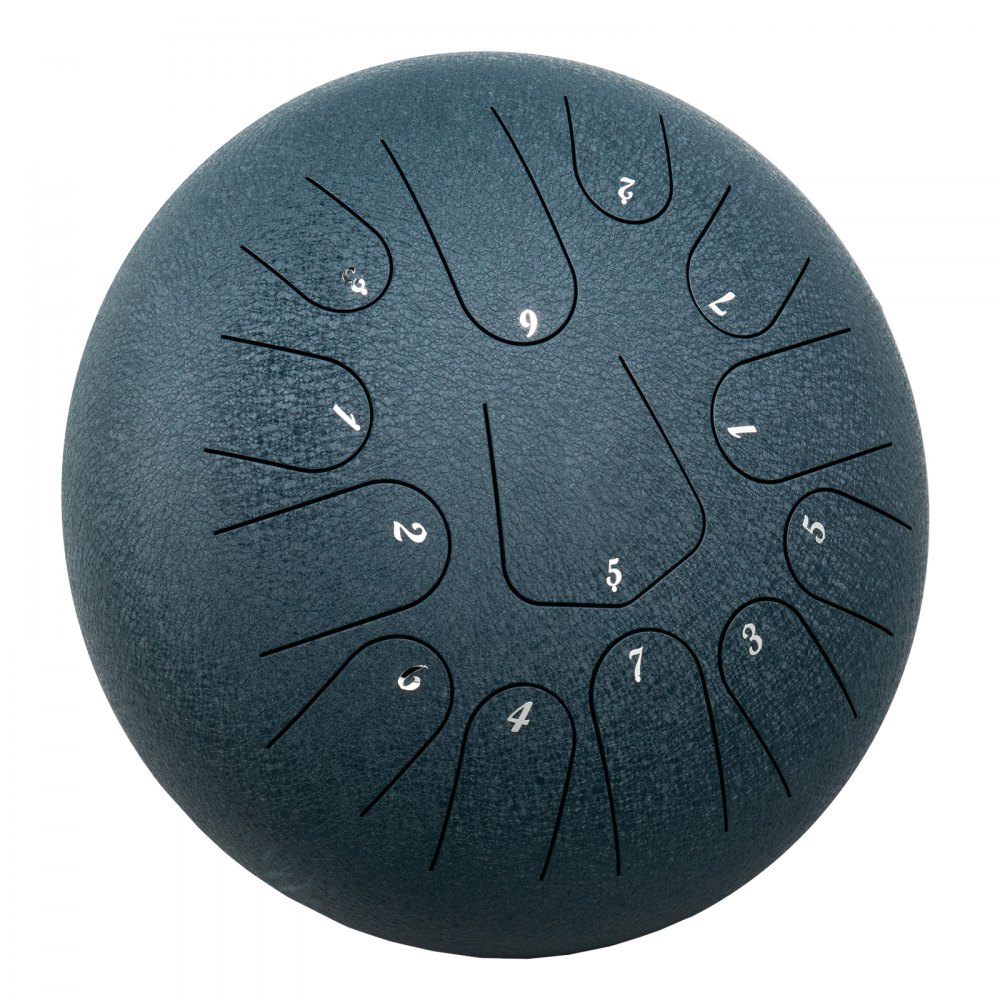 Steel Tongue Drum Percussion Instrument 13 Notes 12 Inches Tongue Drum Navy Blue