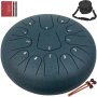 Steel Tongue Drum Percussion Instrument 13 Notes 12 Inches Tongue Drum Navy Blue