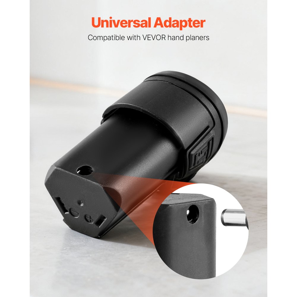 VEVOR Lithium-Ion Battery, 12V 2Ah, Portable Lithium Battery Pack Replacement, with Universal Adapter, Easy to Carry, Compatible with Makita Interfaces, VEVOR Cordless Electric Hand Planer, 1-Pack